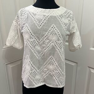 Rachel Walters Women's Embroidery Eyelet Summer Blouse